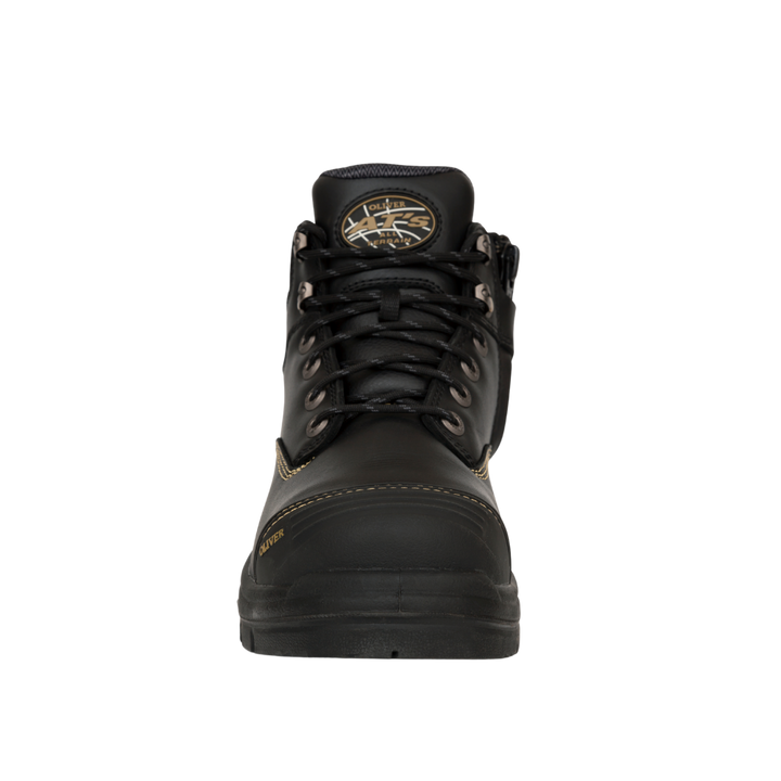 Oliver 55-340Z Zip Sided Steel Toe Safety Boot with Scuff Cap - Black