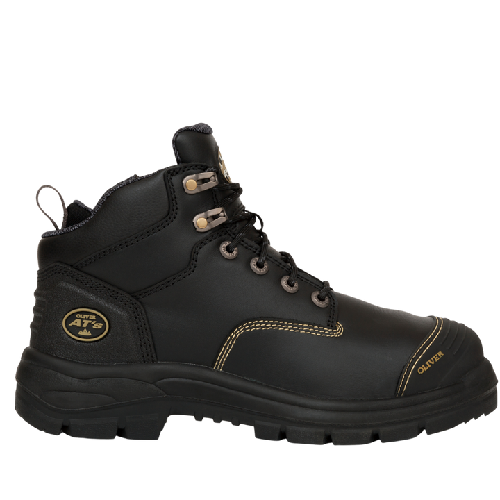 Oliver 55-340Z Zip Sided Steel Toe Safety Boot with Scuff Cap - Black