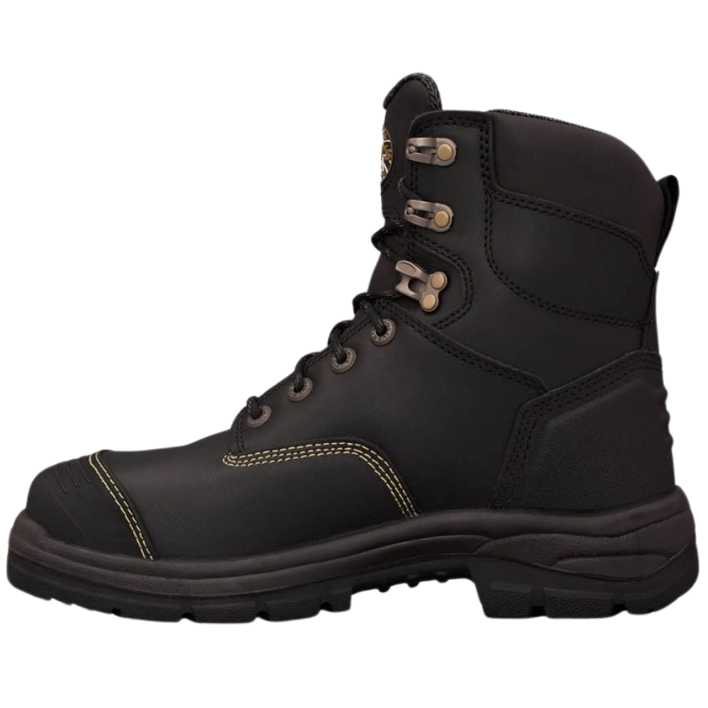 Oliver 55-345 150mm High Leg Lace Up Steel Toe Safety Boot with Scuff Cap - Black
