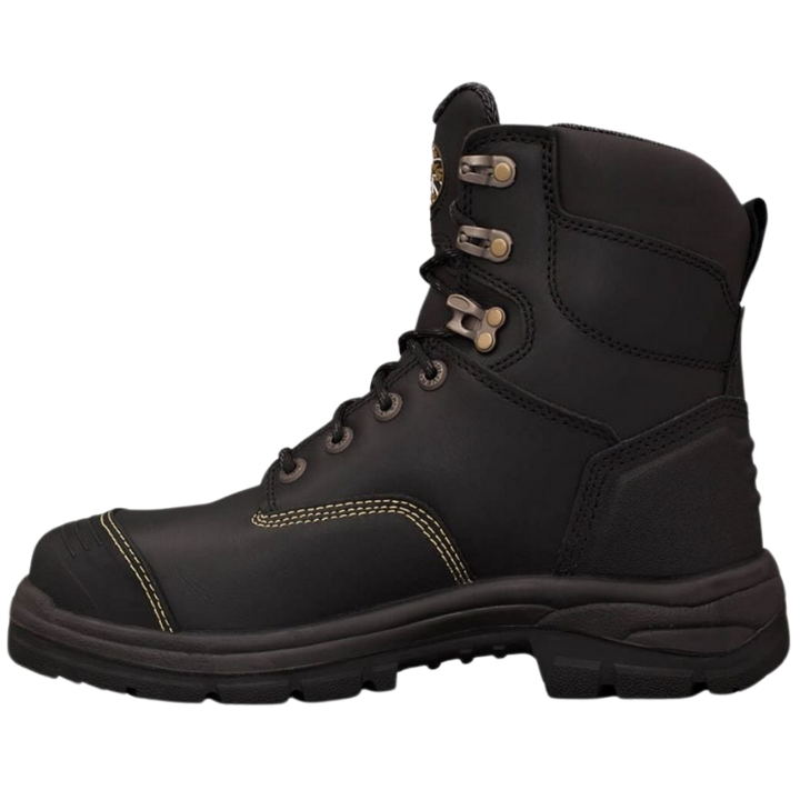 Oliver 55-345 150mm High Leg Lace Up Steel Toe Safety Boot with Scuff Cap - Black