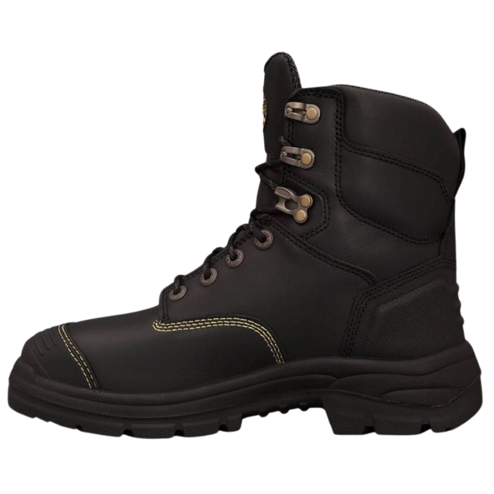 Oliver 55-346 150mm High Leg Lace Up Steel Toe Met Boot with Scuff Cap - Black