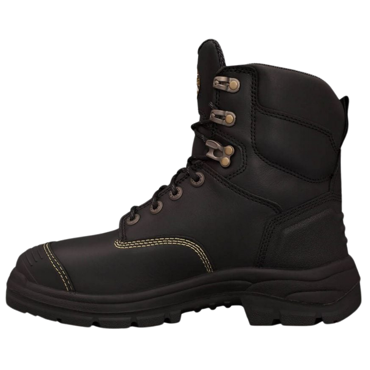 Oliver 55-346 150mm High Leg Lace Up Steel Toe Met Boot with Scuff Cap - Black