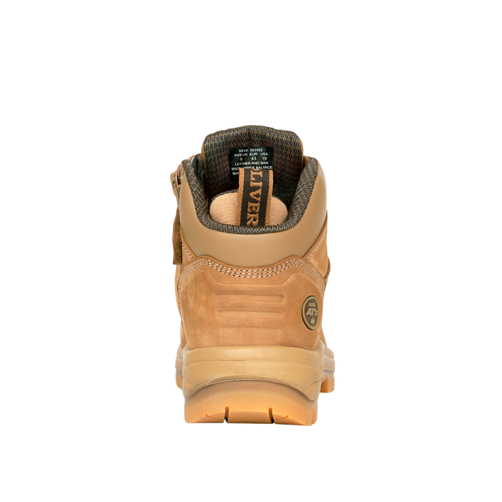 Oliver 55-350Z Zip Sided Steel Toe Safety Boot with Scuff Cap - Stone