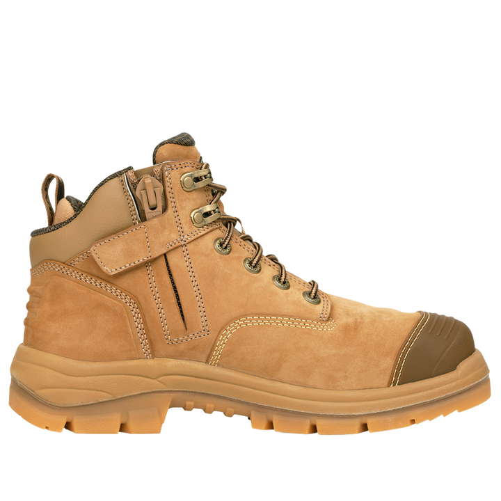 Oliver 55-350Z Zip Sided Steel Toe Safety Boot with Scuff Cap - Stone