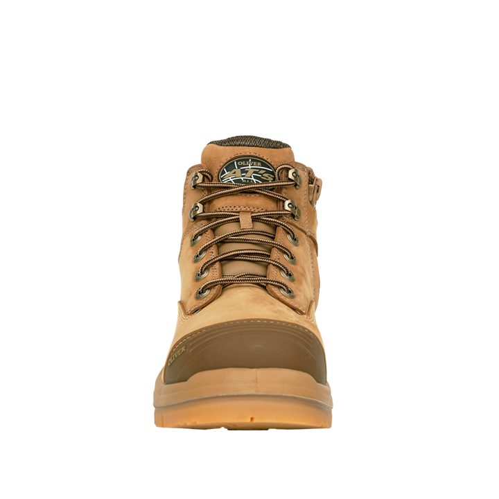 Oliver 55-350Z Zip Sided Steel Toe Safety Boot with Scuff Cap - Stone