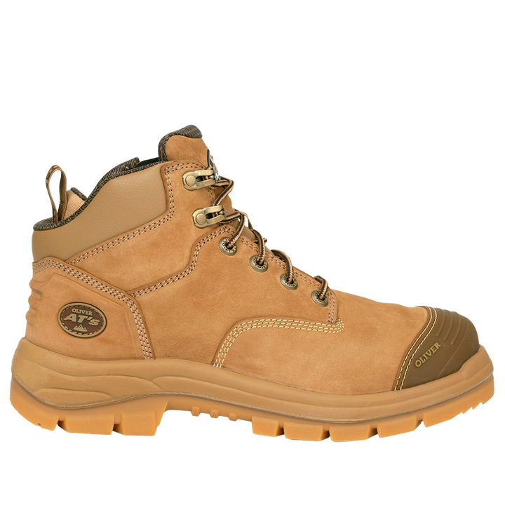 Oliver 55-350Z Zip Sided Steel Toe Safety Boot with Scuff Cap - Stone