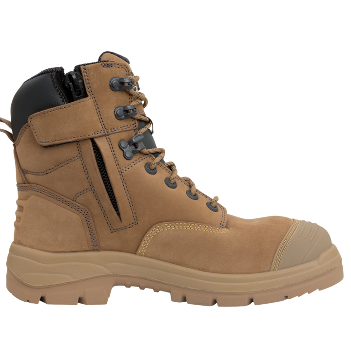 Oliver 55-352Z 150mm High Leg Zip Sided Steel Toe Safety Boot with Scuff Cap - Stone