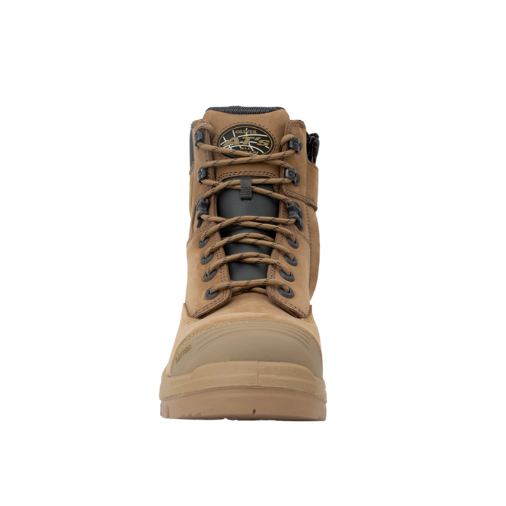 Oliver 55-352Z 150mm High Leg Zip Sided Steel Toe Safety Boot with Scuff Cap - Stone