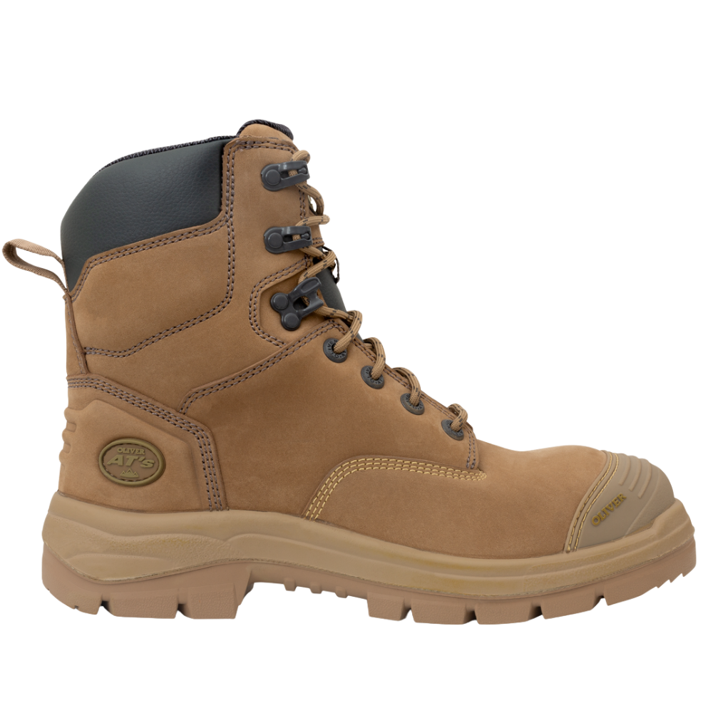 Oliver 55-352Z 150mm High Leg Zip Sided Steel Toe Safety Boot with Scuff Cap - Stone