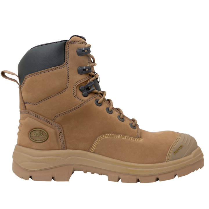 Oliver 55-352Z 150mm High Leg Zip Sided Steel Toe Safety Boot with Scuff Cap - Stone