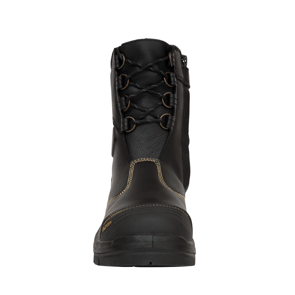 Oliver 55-380 200mm High Leg Zip Sided Steel Toe Safety Boot with Scuff Cap - Black