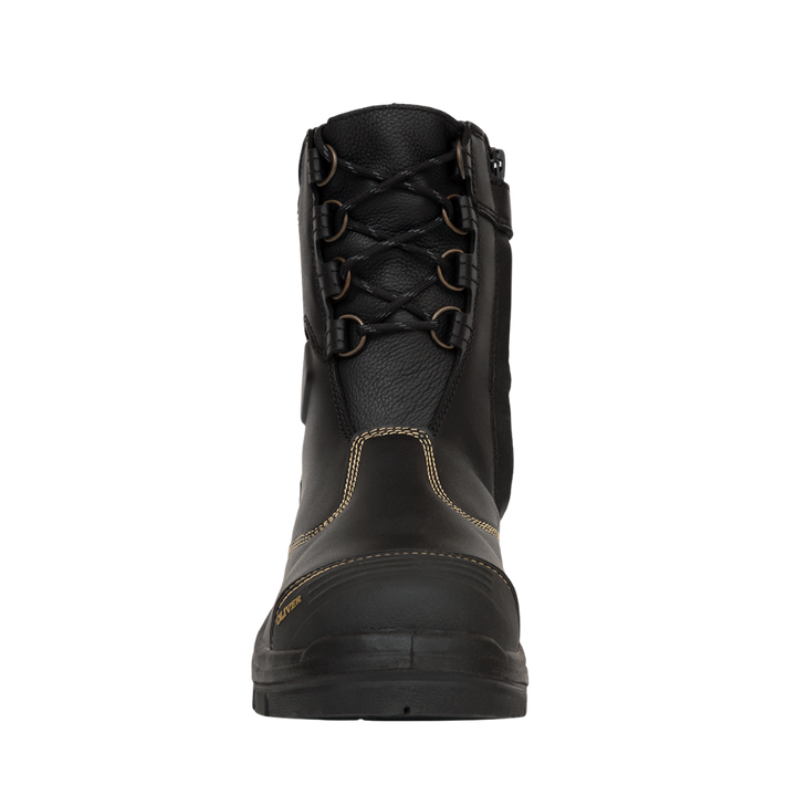 Oliver 55-380 200mm High Leg Zip Sided Steel Toe Safety Boot with Scuff Cap - Black