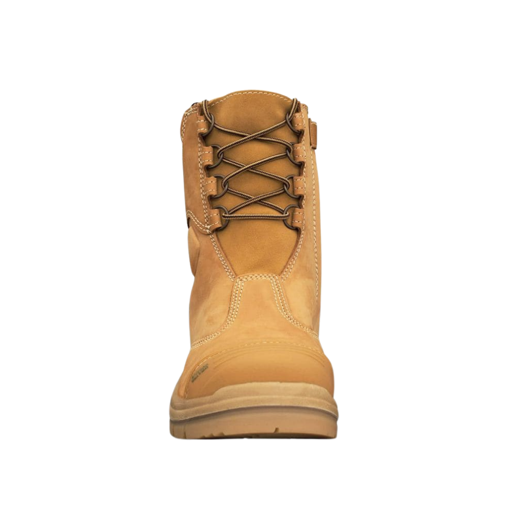 Oliver 55-385 200mm High Leg Zip Sided Steel Toe Safety Boot with Scuff Cap - Wheat