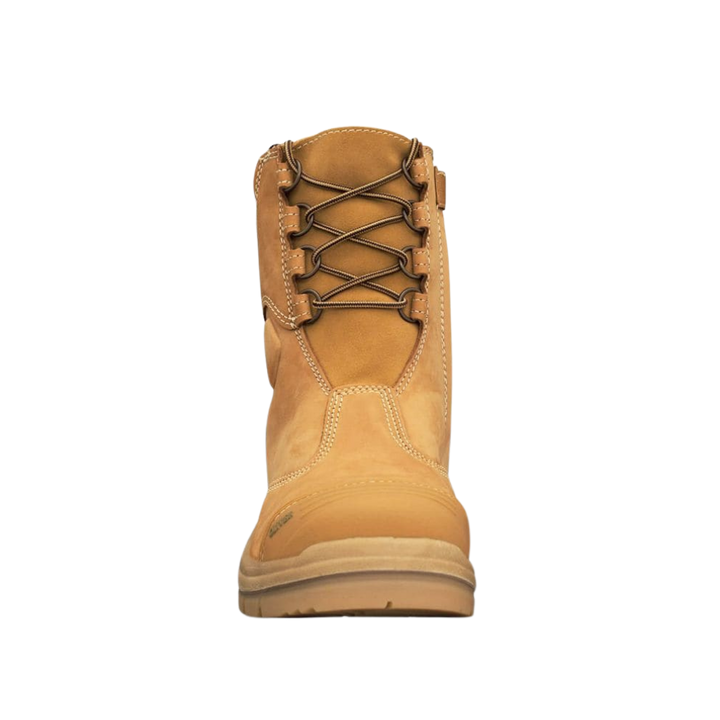 Oliver 55-385 200mm High Leg Zip Sided Steel Toe Safety Boot with Scuff Cap - Wheat