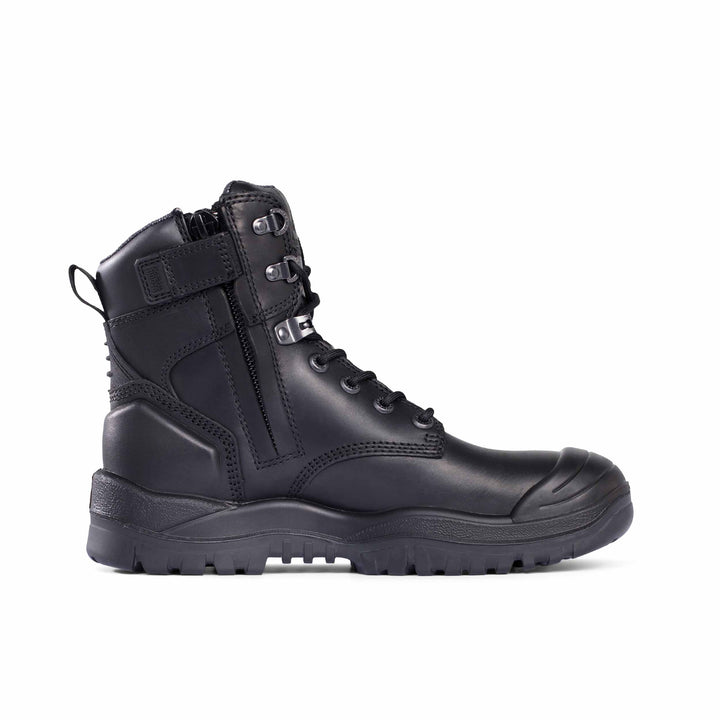 Mongrel #561 High Leg Steel Toe Zip Sided Safety Boot with Scuff Cap - Black