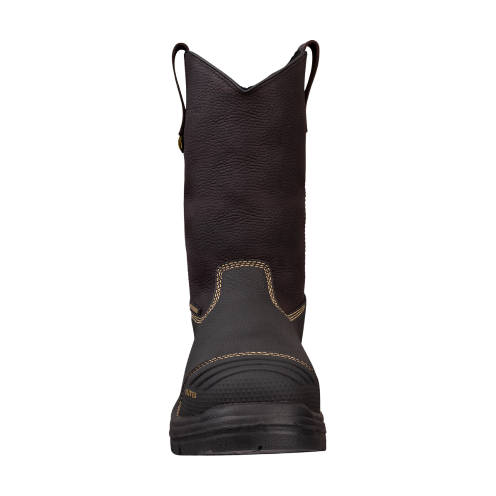 Oliver 65-493 240mm High Leg Pull On Steel Toe Caustic Waterproof Riggers Boot - Brown