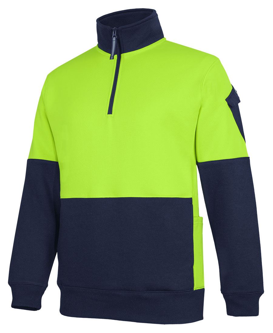 JBs 350g Hi Vis 1/2 ZIp Trade Fleece 6CHVF