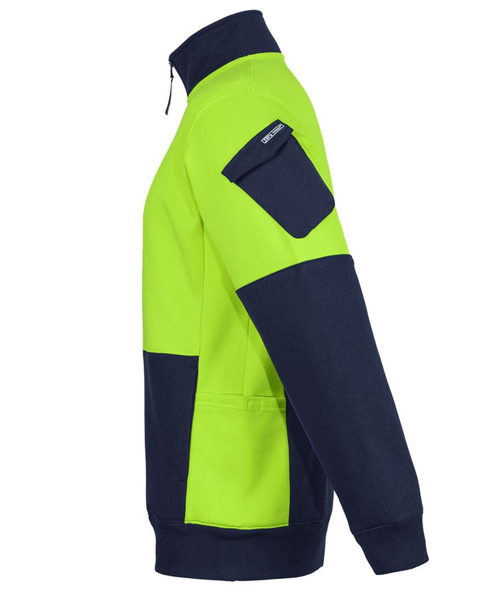 JBs 350g Hi Vis 1/2 ZIp Trade Fleece 6CHVF