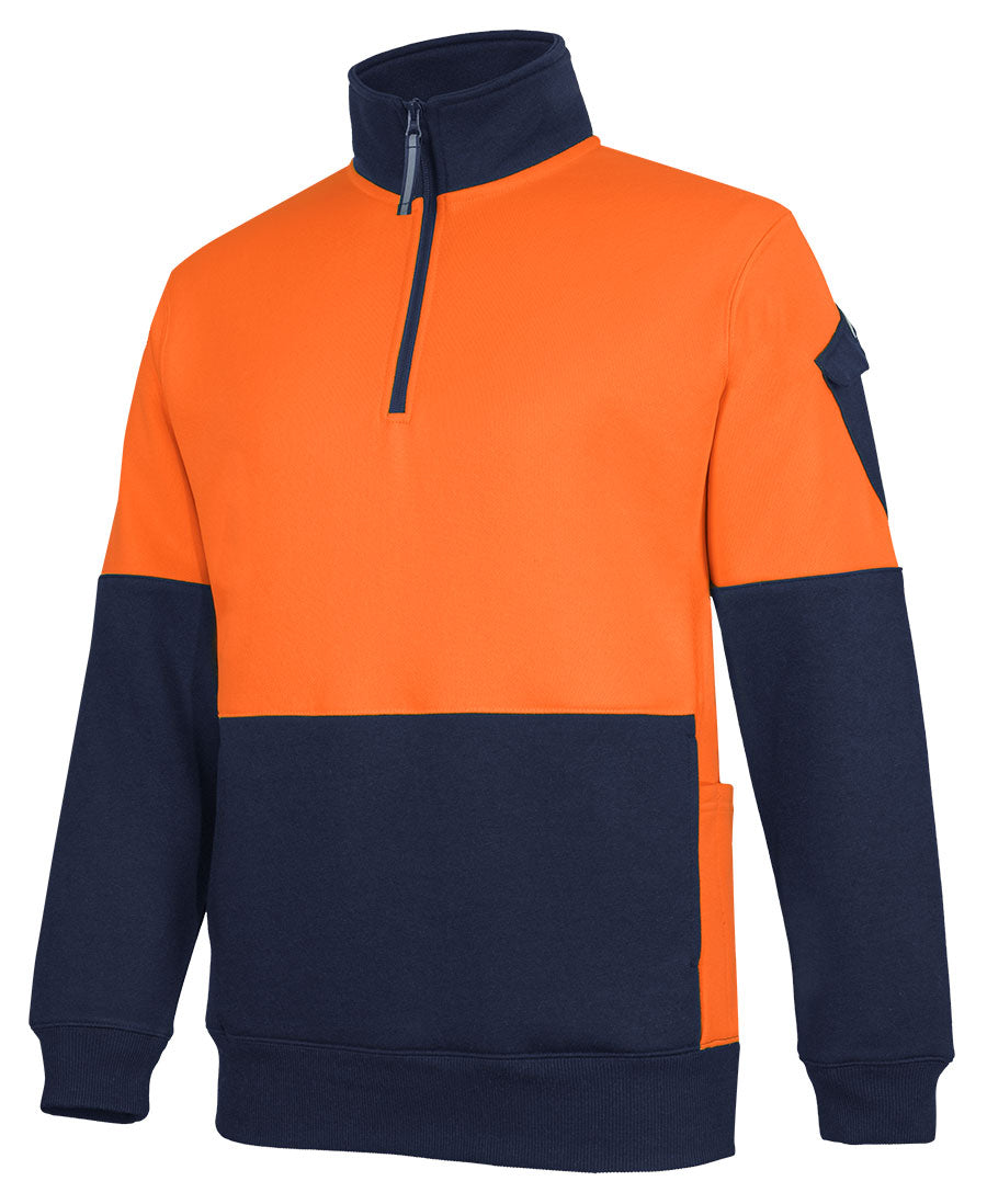 JBs 350g Hi Vis 1/2 ZIp Trade Fleece 6CHVF