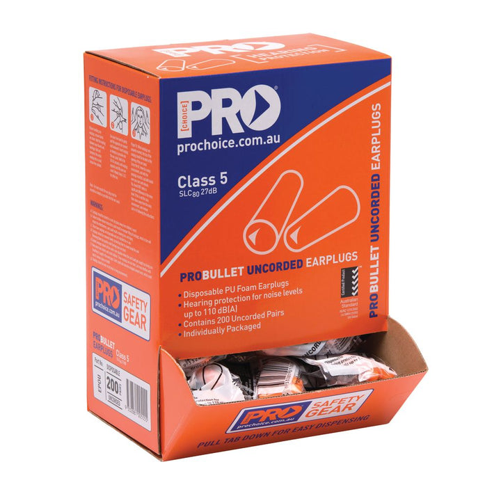 PROBULLET EAR PLUGS UNCORDED - BOX 200 (Class 5 27dB)