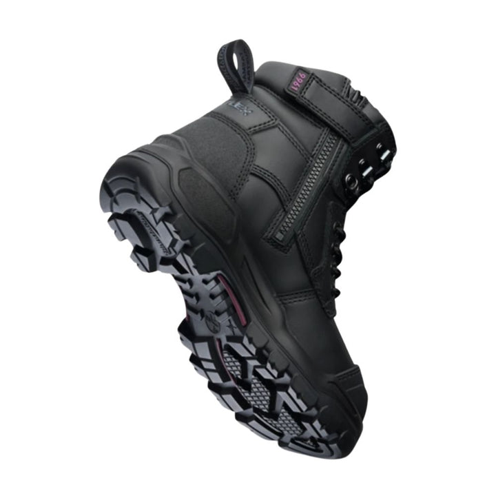 Blundstone RotoFlex 9961 Women's 150mm Zip-Sided Platinum Leather Steel Toe Safety Boot - Black
