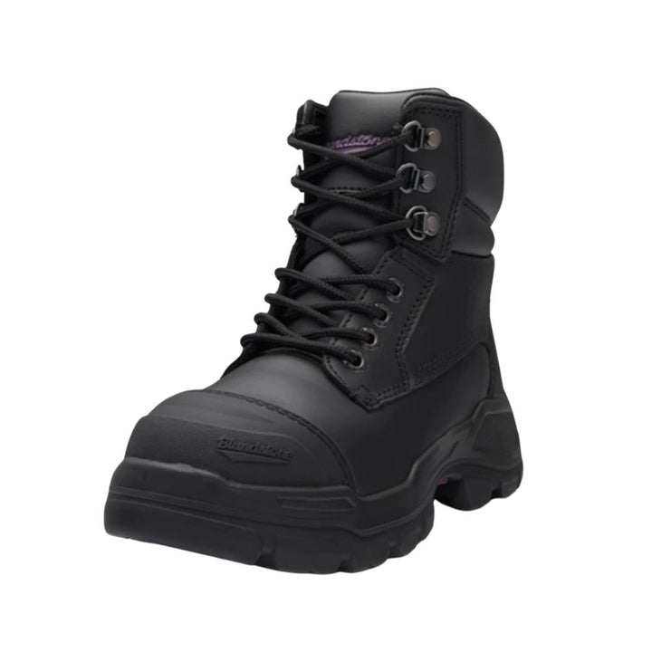 Blundstone RotoFlex 9961 Women's 150mm Zip-Sided Platinum Leather Steel Toe Safety Boot - Black