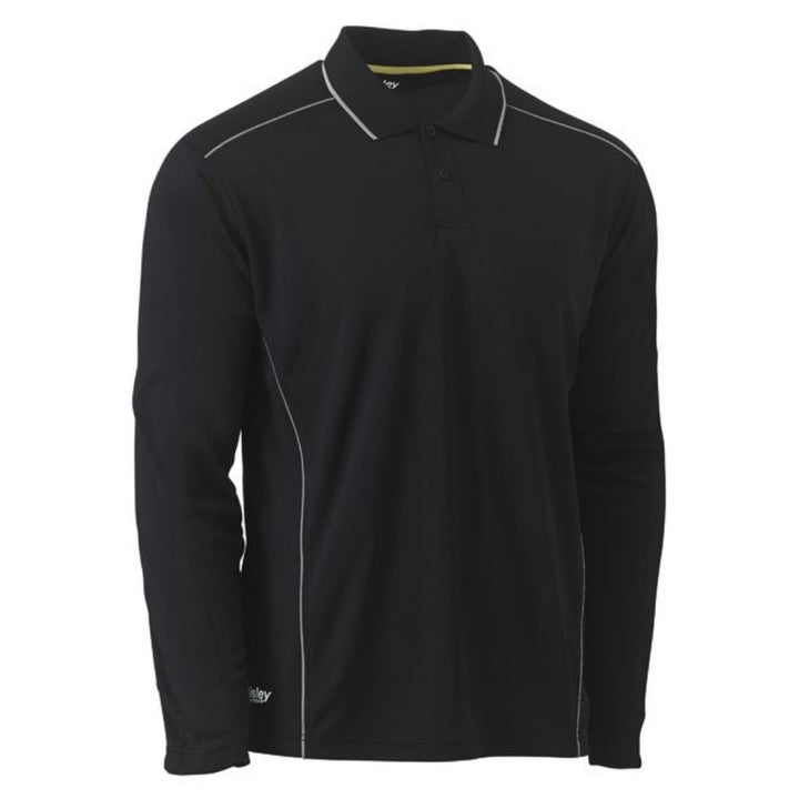 BISLEY COOL MESH LONG SLEEVE POLO, POLY 130gsm