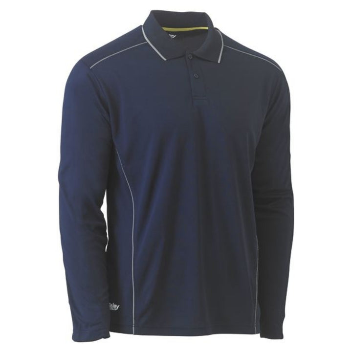 BISLEY COOL MESH LONG SLEEVE POLO, POLY 130gsm