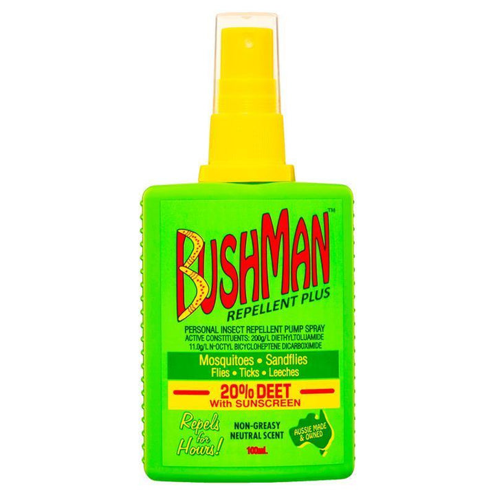 Bushman Plus (BP100P) Pump Insect Repellent + Sunscreen 100ml 20% DEET