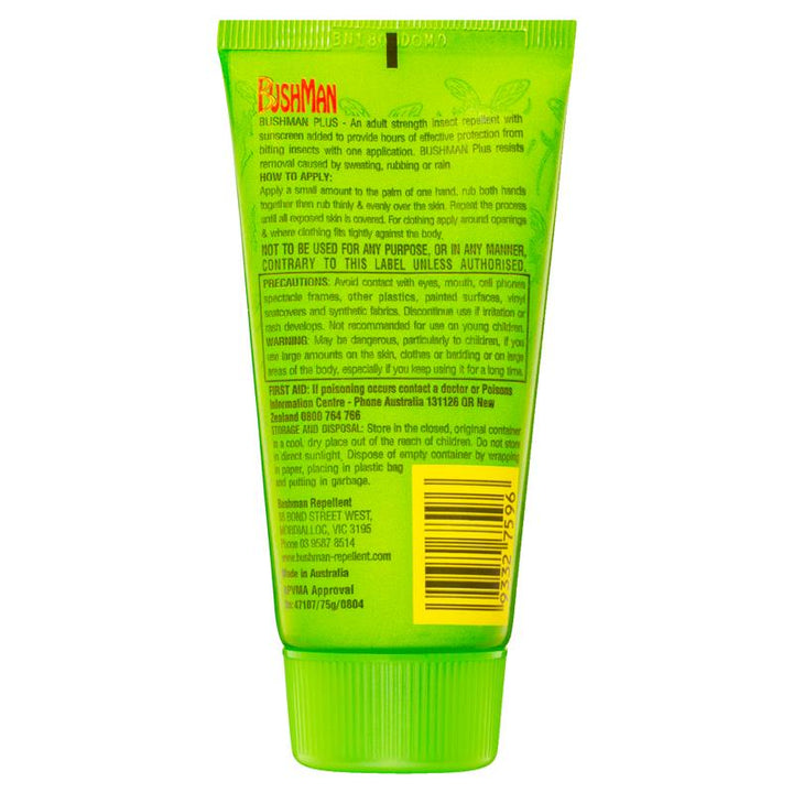 Bushman Plus (BP75G) Dry Gel Insect Repellent + Sunscreen 75g 80% DEET