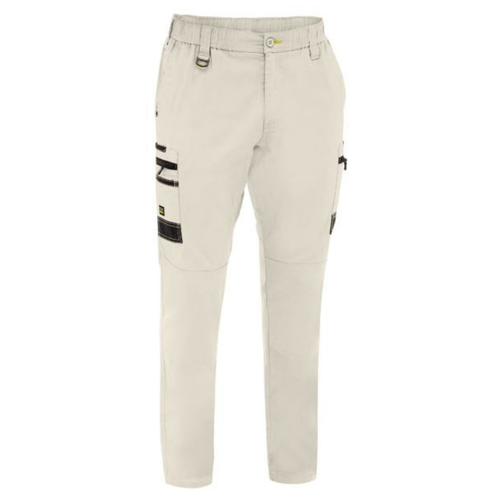 BISLEY FLEX & MOVE MENS STRETCH CANVAS ELASTIC WAIST CARGO PANTS