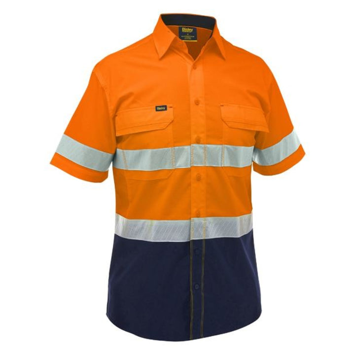 BISLEY MEN'S Hi Vis Taped Stretch Ripstop SHORT SLEEVE Shirt