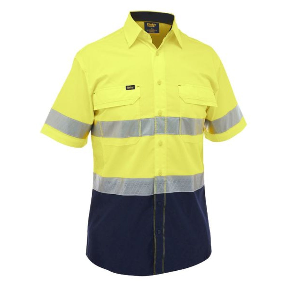 BISLEY MEN'S Hi Vis Taped Stretch Ripstop SHORT SLEEVE Shirt