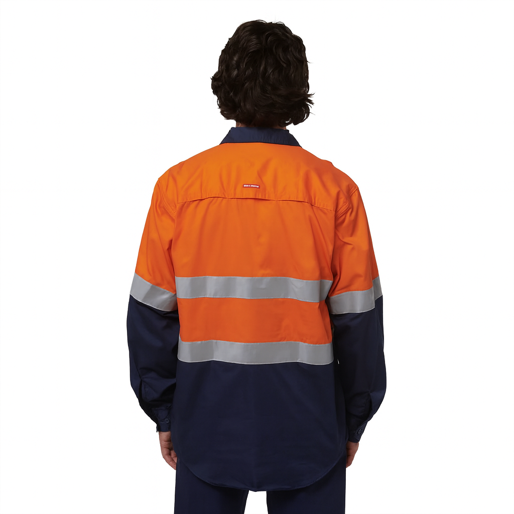 Hard Yakka Men's Core Vented Cotton Drill Taped Work Shirt Y07940