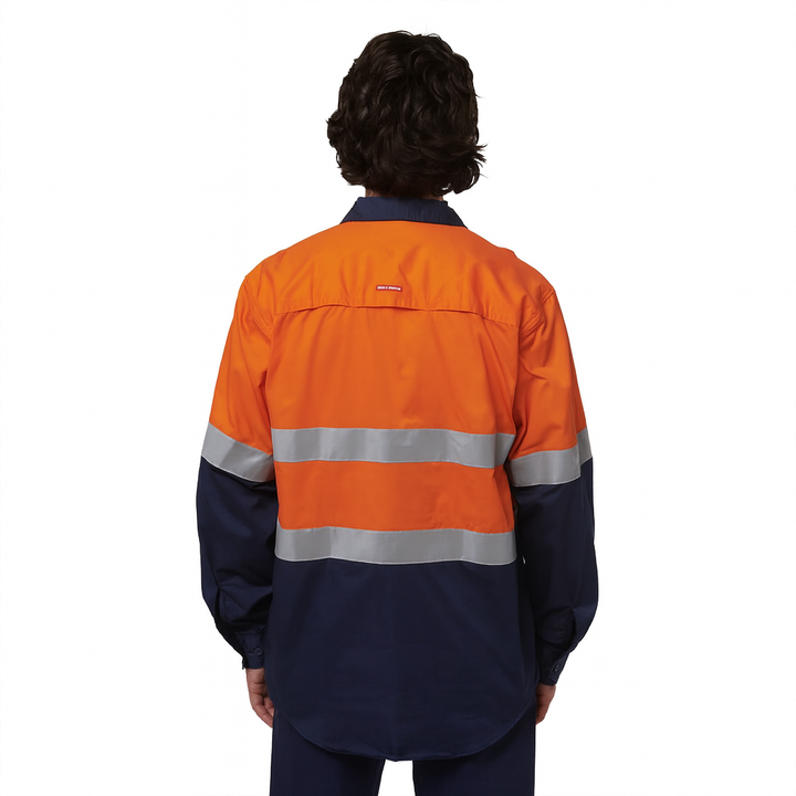 Hard Yakka Men's Core Vented Cotton Drill Taped Work Shirt Y07940