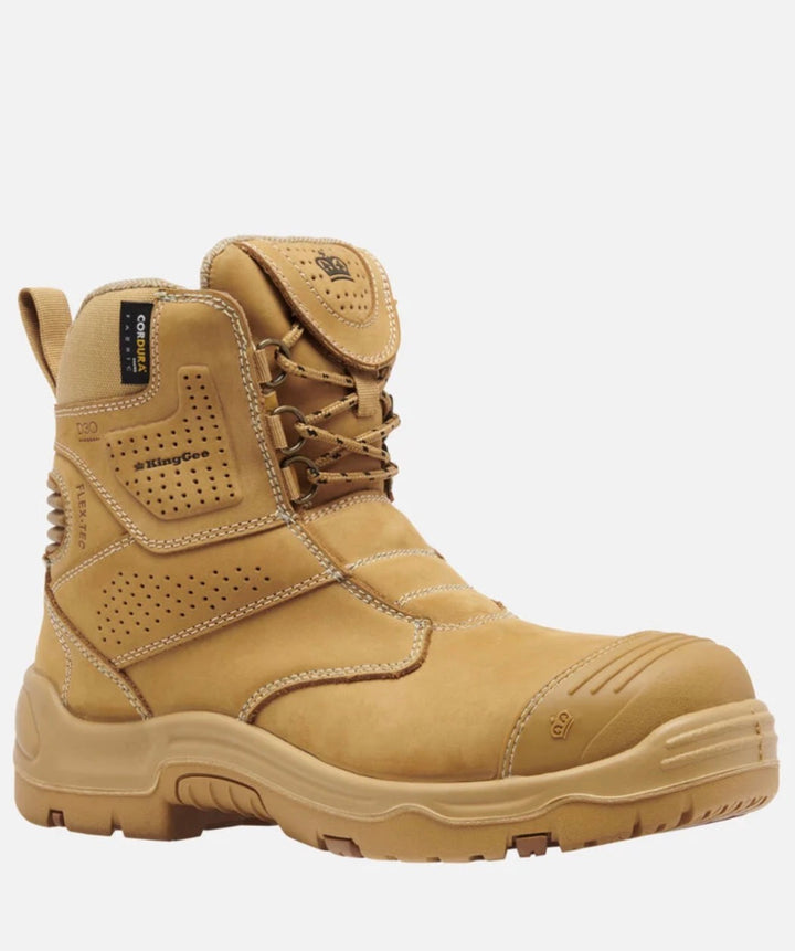 KingGee Men's Bennu Pro 6in Zip Sided Steel Tool Safety Boots with Scuff Cap K28009