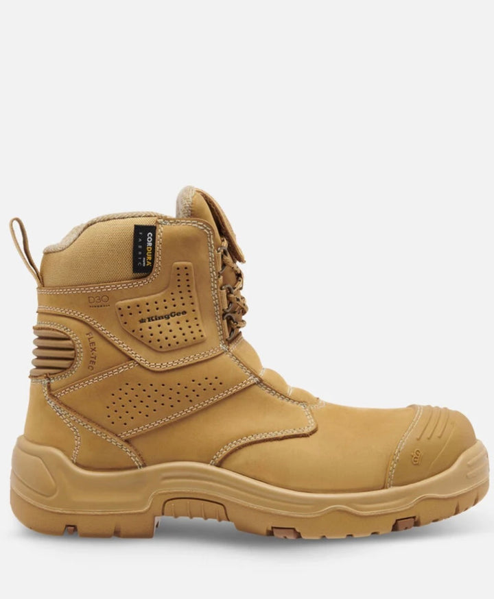 KingGee Men's Bennu Pro 6in Zip Sided Steel Tool Safety Boots with Scuff Cap K28009