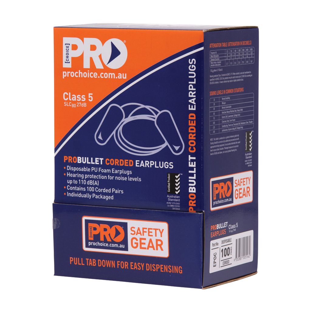 PROBULLET EAR PLUGS CORDED - BOX 100 (Class 5 27dB)