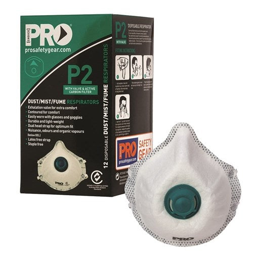 PRO CHOICE DUST MASK P2 WITH CARBON FILTER BOX OF 12 (PC531)