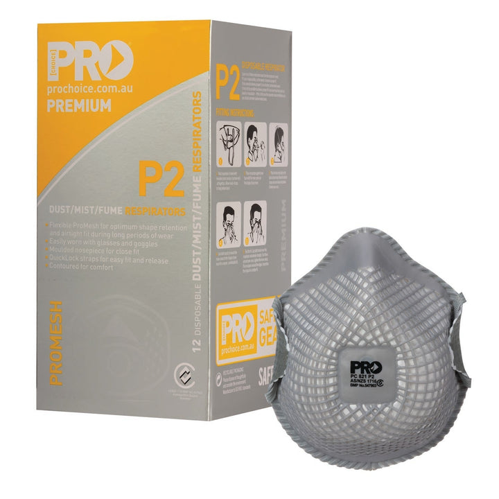 PRO CHOICE MESH DUST MASK P2 MESH BOX OF 12 (PC821)