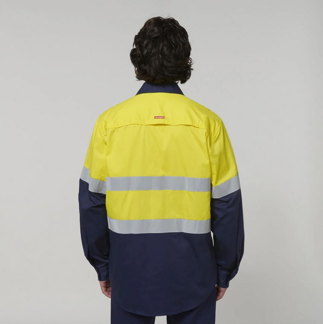 Hard Yakka Men's Core Vented Cotton Drill Taped Work Shirt Y07940
