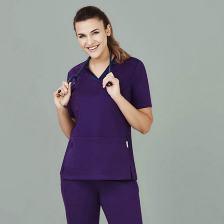 Biz Care Womens Riley Stretch Scrub Top CST043LS