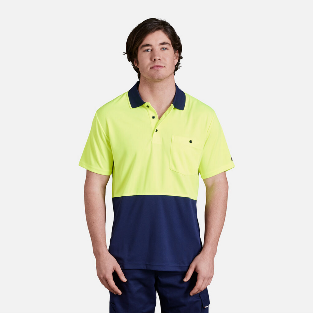KING GEE Workcool Hyperfreeze Hi-Vis Two Tone Short Sleeve Polo Shirt K54205