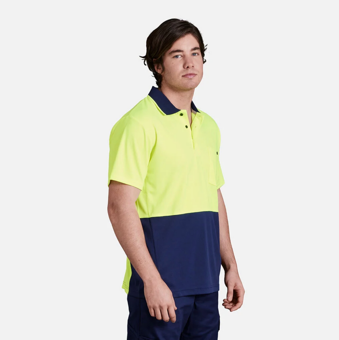 KING GEE Workcool Hyperfreeze Hi-Vis Two Tone Short Sleeve Polo Shirt K54205