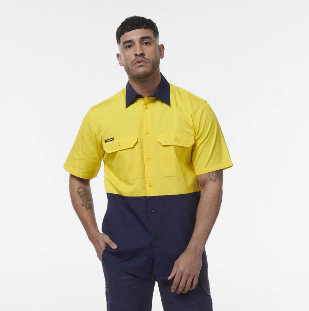 KING GEE Workcool Vented Spliced Short Sleeve Shirt K54008