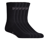 Hard Yakka Men's Padded Cotton Drill Crew Work Socks 5-Pack Y20035
