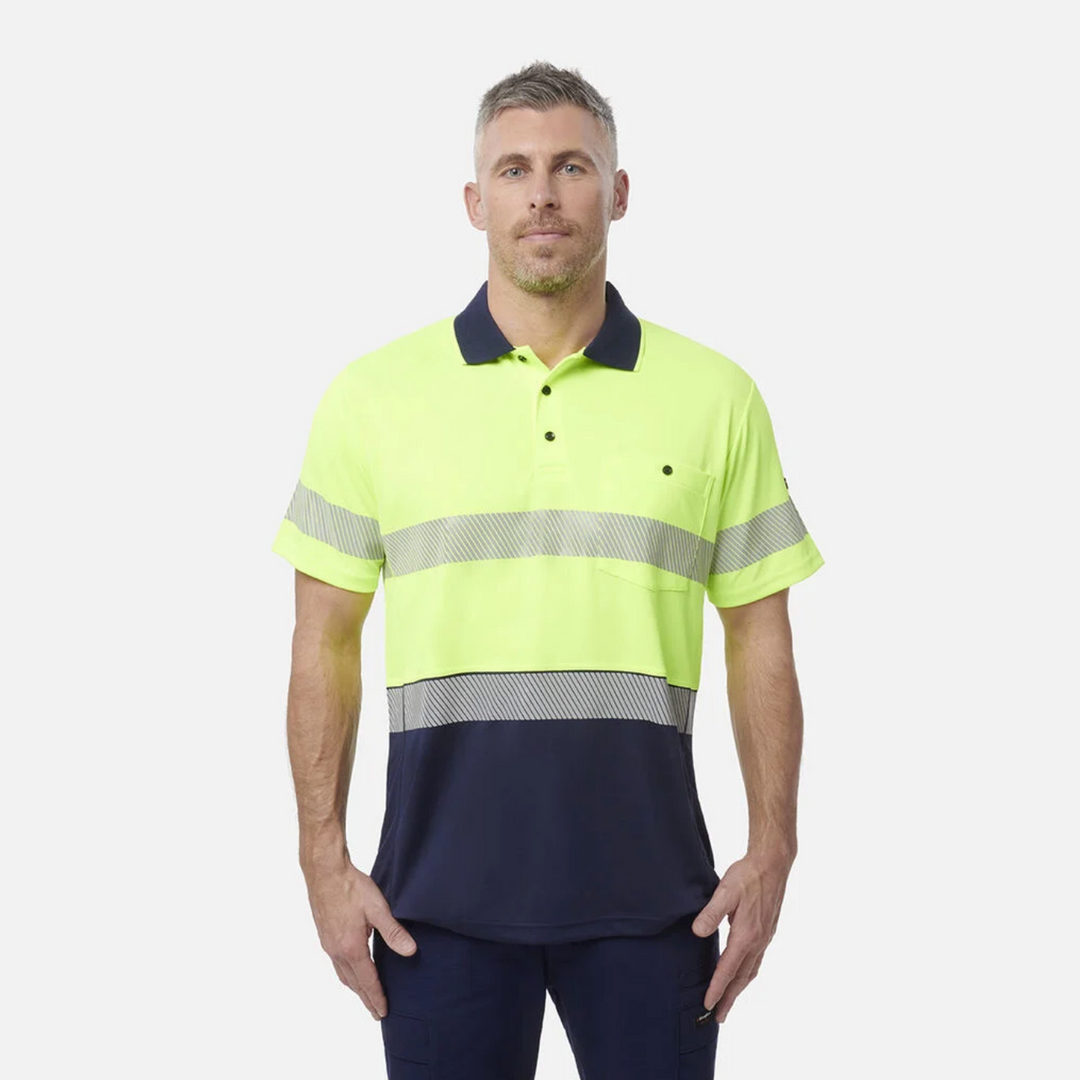 KING GEE Workcool Hyperfreeze Hi-Vis Reflective Short Sleeve Polo K54215