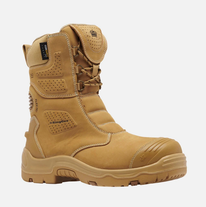 KingGee Men's Bennu Pro 9in Zip Sided Steel Toe Safety Boots with Scuff Cap K28007