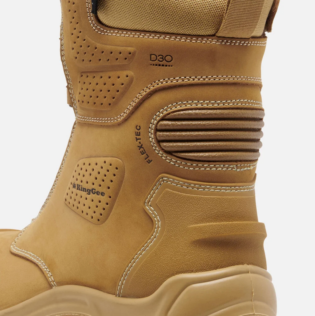 KingGee Men's Bennu Pro 9in Zip Sided Steel Toe Safety Boots with Scuff Cap K28007