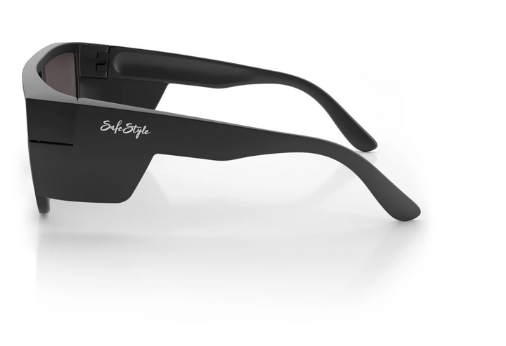 SAFESTYLE Primes Matt Black Frame Reflector Red Lens Safety Specs, PR
